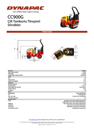Rouleaux vibrants tandem Dynapac CC 900 G