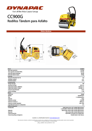 Rouleaux vibrants tandem Dynapac CC 900 G