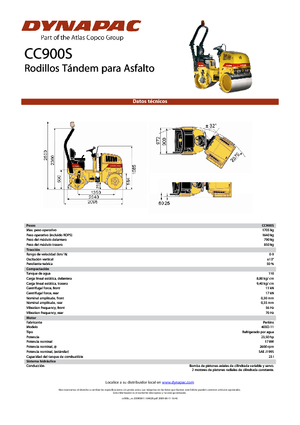 Rouleaux vibrants tandem Dynapac CC 900 S
