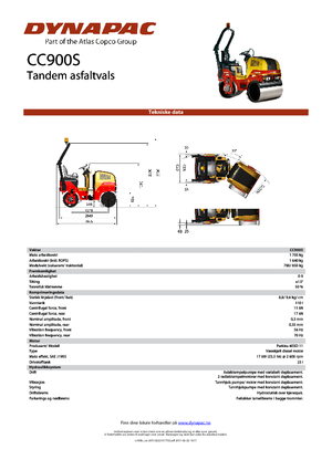 Rouleaux vibrants tandem Dynapac CC 900 S