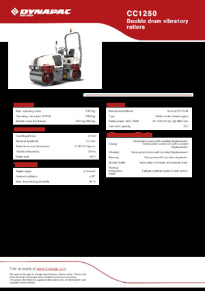 Rouleaux vibrants tandem Dynapac CC1250