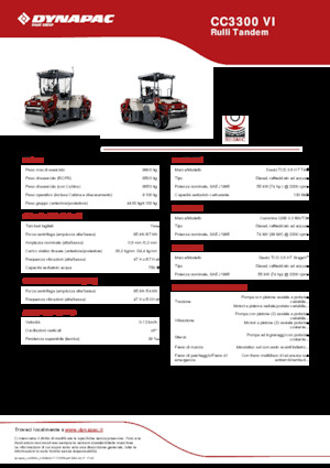 Rouleaux vibrants tandem Dynapac CC3300 VI