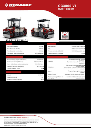 Rouleaux vibrants tandem Dynapac CC3800 VI