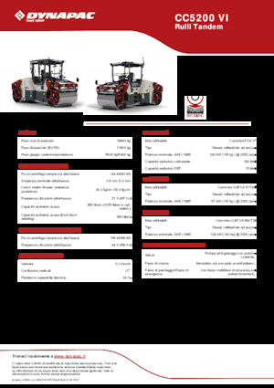 Rouleaux vibrants tandem Dynapac CC5200 VI