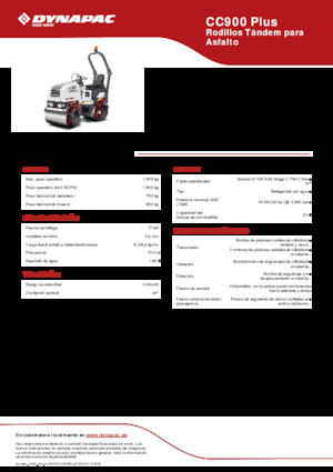 Rouleaux vibrants tandem Dynapac CC900 Plus