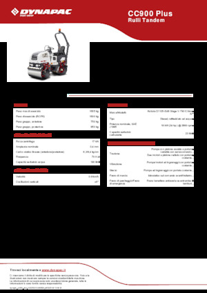 Rouleaux vibrants tandem Dynapac CC900 Plus