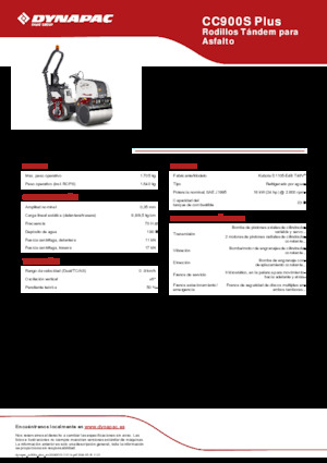 Rouleaux vibrants tandem Dynapac CC900S Plus
