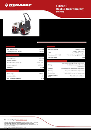 Rouleaux vibrants tandem Dynapac CC950