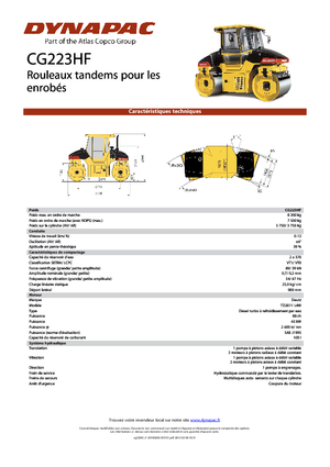 Rouleaux vibrants tandem Dynapac CG 223 HF