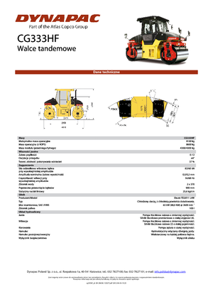 Rouleaux vibrants tandem Dynapac CG 333 HF