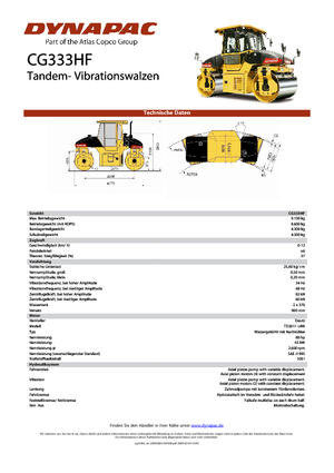 Rouleaux vibrants tandem Dynapac CG 333 HF