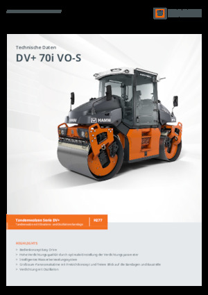 Rouleaux vibrants tandem Hamm DV+ 70i VO-S