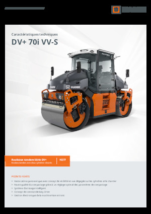 Rouleaux vibrants tandem Hamm DV+ 70i VV-S