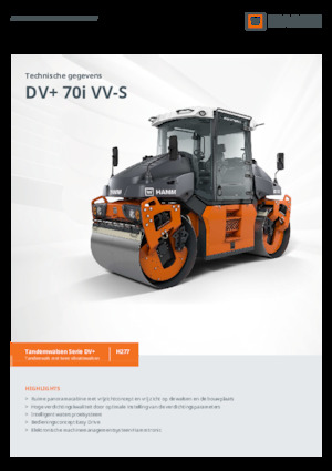 Rouleaux vibrants tandem Hamm DV+ 70i VV-S