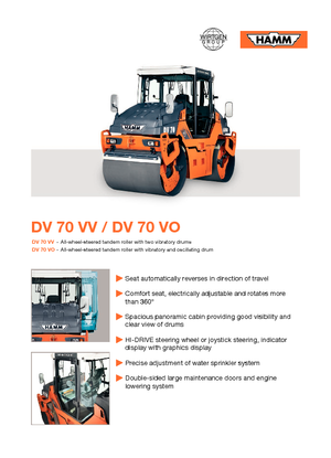 Rouleaux vibrants tandem Hamm DV 70 VO