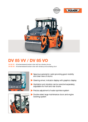 Rouleaux vibrants tandem Hamm DV 85 VV