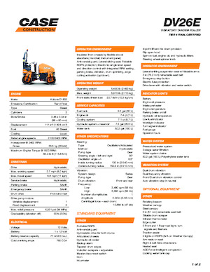 Rouleaux vibrants tandem Case DV26E