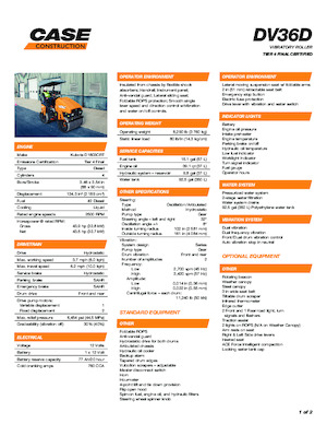 Rouleaux vibrants tandem Case DV36D
