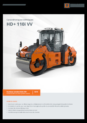 Rouleaux vibrants tandem Hamm HD+ 110i VV