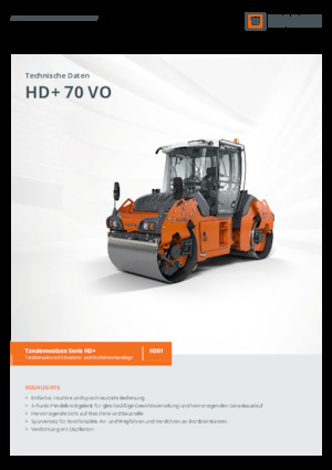 Rouleaux vibrants tandem Hamm HD+ 70 VO