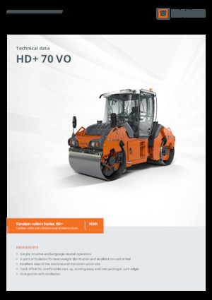 Rouleaux vibrants tandem Hamm HD+ 70 VO