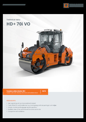 Rouleaux vibrants tandem Hamm HD+ 70i VO