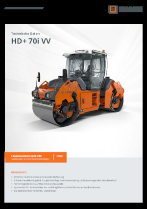 Rouleaux vibrants tandem Hamm HD+ 70i VV