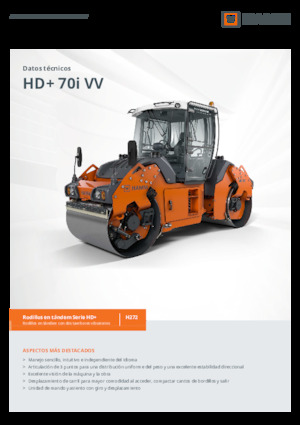 Rouleaux vibrants tandem Hamm HD+ 70i VV