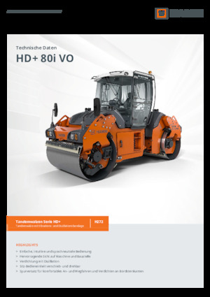 Rouleaux vibrants tandem Hamm HD+ 80i VO