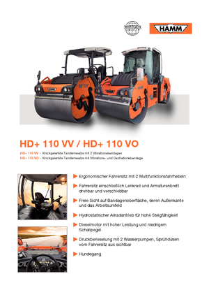 Rouleaux vibrants tandem Hamm HD 110 VO