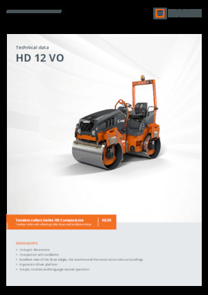 Rouleaux vibrants tandem Hamm HD 12 VO