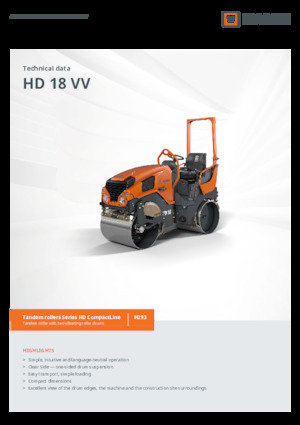 Rouleaux vibrants tandem Hamm HD 18 VV