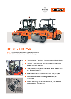 Rouleaux vibrants tandem Hamm HD 75