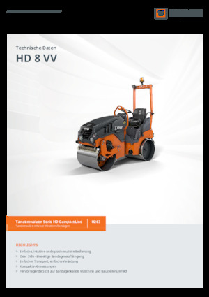 Rouleaux vibrants tandem Hamm HD 8 VV