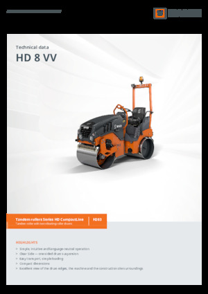 Rouleaux vibrants tandem Hamm HD 8 VV