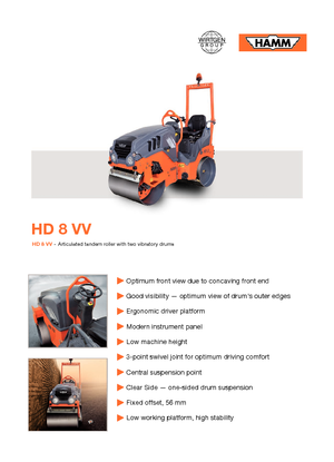 Rouleaux vibrants tandem Hamm HD 8 VV