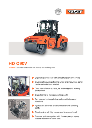 Rouleaux vibrants tandem Hamm HD O90 V ASC