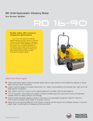 Rouleaux vibrants tandem Wacker Neuson RD 16-90