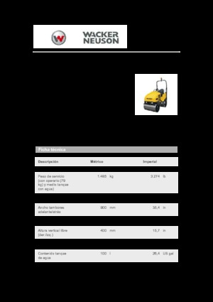 Rouleaux vibrants tandem Wacker Neuson RD 16-90