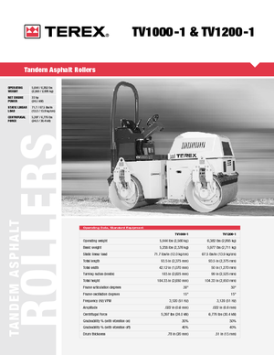 Rouleaux vibrants tandem Terex TV 1200-1