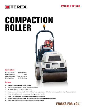 Rouleaux vibrants tandem Terex TV 1200