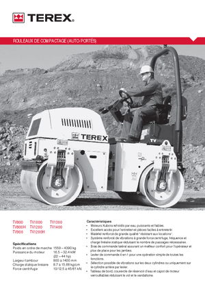 Rouleaux vibrants tandem Terex TV 900