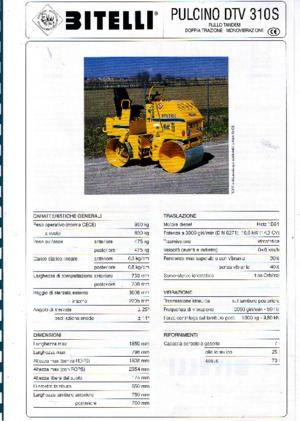 Rouleaux vibrants tandem Bitelli DTV 310 S