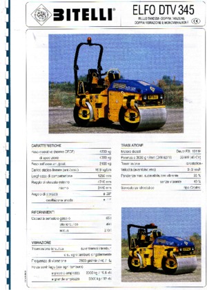 Rouleaux vibrants tandem Bitelli DTV 345