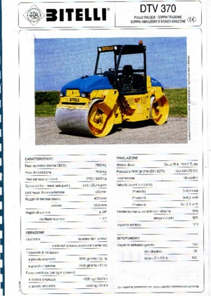Rouleaux vibrants tandem Bitelli DTV 370