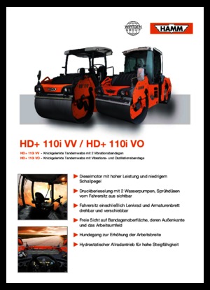 Rouleaux vibrants tandem Hamm HD+ 110i VO