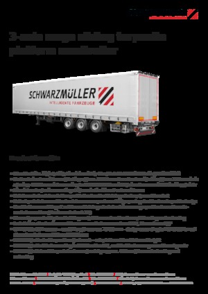 Plateforme semi-remorque rideaux collissants Schwarzmüller 3-axle mega sliding tarpaulin platform semitrailer