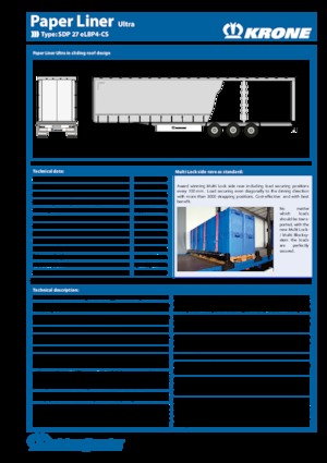 Plateforme semi-remorque rideaux collissants Krone SDP 27 eLUBP-CS