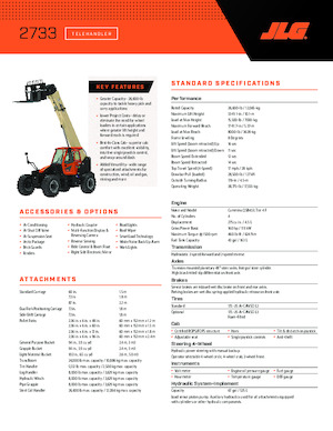 Chariot Élévateur Télescopique JLG 2733