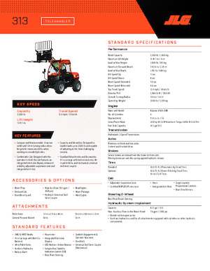 Chariot Élévateur Télescopique JLG 313